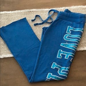 Victorias Secret Pink Blue Sweats Flare Sz XS 🌈🌈